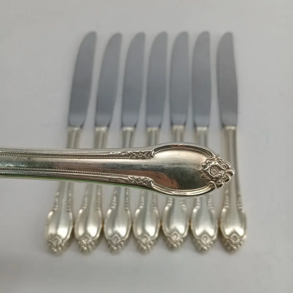 8X BK 1847 Rogers Bros IS Remembrance Silverplate Silverware Butter Knives